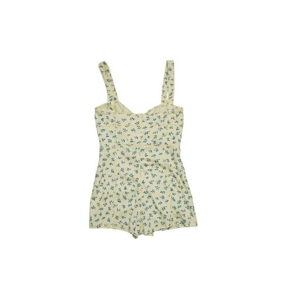 Anthropologie Yellow Blue Floral Button-Front Romper – Size XXS - Picture 5 of 6